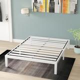 Alwyn Home Bryana 14" Heavy Duty Steel Bed Frame Metal in White | 14 H x 39 W x 75 D in | Wayfair 5B62F18C49B64197BEE57A8D9A2082BF