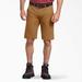 Dickies Men's Flex Regular Fit Duck Carpenter Shorts, 11" - Stonewashed Brown Size 36 (DX802)