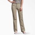 Dickies Women's Flex Relaxed Fit Pants - Desert Sand Size 14 (FP321)