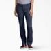 Dickies Women's Perfect Shape Straight Fit Pants - Rinsed Navy Size 8 (FP401)
