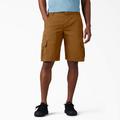 Dickies Men's Flex Relaxed Fit Duck Cargo Shorts, 11" - Stonewashed Brown Size 38 (DX902)