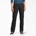 Dickies Women's Flex Relaxed Fit Duck Carpenter Pants - Rinsed Black Size 14 (FD2500)