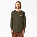 Dickies Men's Long-Sleeve Graphic T-Shirt - Military Green Size XL (WL469)