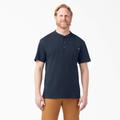 Dickies Men's Heavyweight Short Sleeve Henley T-Shirt - Dark Navy Size XL (WS451)