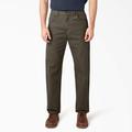 Dickies Men's Relaxed Fit Heavyweight Duck Carpenter Pants - Rinsed Moss Green Size 32 30 (1939)