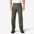 Dickies Men's Relaxed Fit Heavyweight Duck Carpenter Pants - Rinsed Moss Green Size 32 30 (1939)