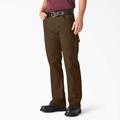 Dickies Men's Relaxed Fit Heavyweight Duck Carpenter Pants - Rinsed Timber Brown Size 34 X (1939)