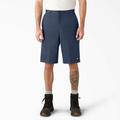 Dickies Men's Big & Tall Loose Fit Flat Front Work Shorts, 13" - Navy Blue Size 50 (42283)