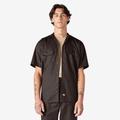 Dickies Men's Short Sleeve Work Shirt - Dark Brown Size 2 (1574)