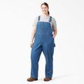 Dickies Women's Plus Relaxed Fit Bib Overalls - Stonewashed Medium Blue Size 22W (FBW206)