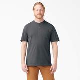 Dickies Men's Heavyweight Short Sleeve Henley T-Shirt - Charcoal Gray Size 2 (WS451)