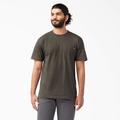 Dickies Men's Big & Tall Heavyweight Short Sleeve Pocket T-Shirt - Black Olive Size 3 (WS450)