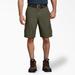 Dickies Men's Relaxed Fit Ripstop Cargo Shorts, 11" - Rinsed Moss Green Size 36 (WR351)