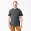 Dickies Men's Heavyweight Short Sleeve Henley T-Shirt - Charcoal Gray Size Lt (WS451)