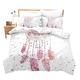 Loussiesd Pink Comforter Cover Double Size Girls Bedding Set Dream Catcher Decorative 3 Pieces Galaxy Duvet Cover Set Modern Bedspread Cover with 2 Pillowcase Dreamcatcher Pattern Microfiber Zipper