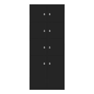 Schließfachschrank »Lateral File« 2 Abteile mit je 4 Fächern schwarz, Bisley, 80x198.5x47 cm