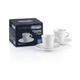 De'Longhi Espressotassen Set aus Porzellan DLSC308 – 2 handgemachte Keramik Tassen mit Untertassen, mikrowellen- & spülmaschinengeeignet, 70 ml, Weiß