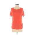 Old Navy Pullover Sweater: Orange Color Block Tops - Women's Size Small