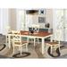 Red Barrel Studio® Loraine Butterfly Leaf Rubberwood Solid Wood Dining Set Wood in White/Brown | Wayfair 69244489DB614E0F9598FFD0717DF59E