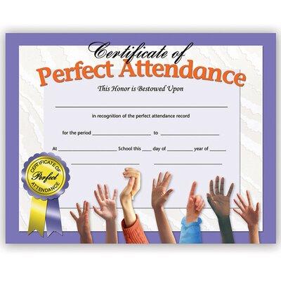 Hayes School Publishing Perfect Attendance Certificate H-VA613
