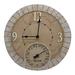Taylor Precision Products 92682T 14" Poly Resin Terra Cotta Stone Clock with Thermometer, Multicolor