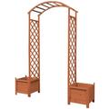 Arche de rose Grimpante brune Pot de fleurs Arche de treillis Pergola en bois