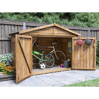 Bike Shed Ariane 2m x 1m - Outdoor Fully Pressure Treated Timber Garden Bicycle Storage With Roof