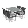 Set pranzo Bilbao Colore Black Washed (1 tavolo 4 poltrone) - Garden Friend