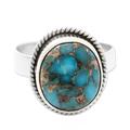 Blue Sky in Jaipur,'Silver Silver and Blue Composite Turquoise Ring from India'