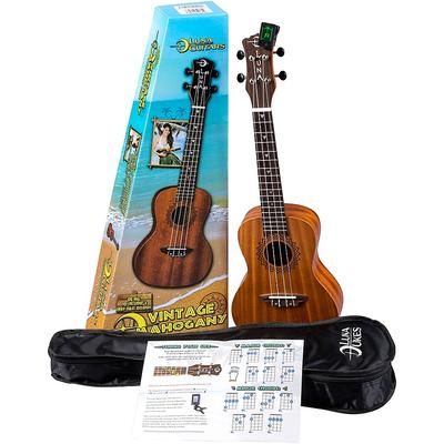 Luna Guitars Vintage Mahogany Concert Ukulele Pack Satin Natural
