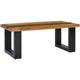 Table basse 100x50x40 cm Bois de teck massif et pierre de lave - Vidaxl