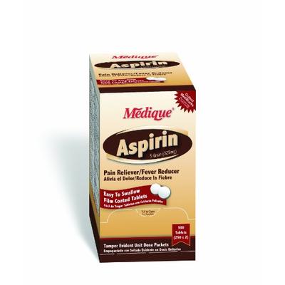 Medique Products 11613 Aspirin Pain Relief Tablets, 250-Packets of 2