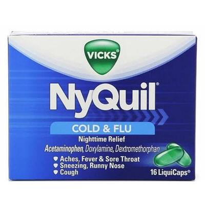 Vicks Nyquil Cold - Flu Relief LiquiCaps 16 ea (Pack of 6)