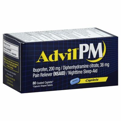 Advil Pm Caplet 80Ct,Size 80CT,Pack of 3,by Advil