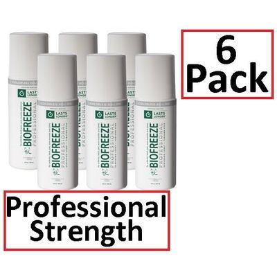 Biofreeze Professional 3 oz Roll On - 6 Pack - FREE SHIPPING - COLORLESS!!!