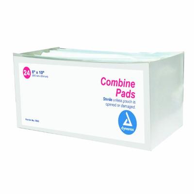 Dynarex Combine Pads 1/pouch - Sterile 8" x 10" 15/24/Cs