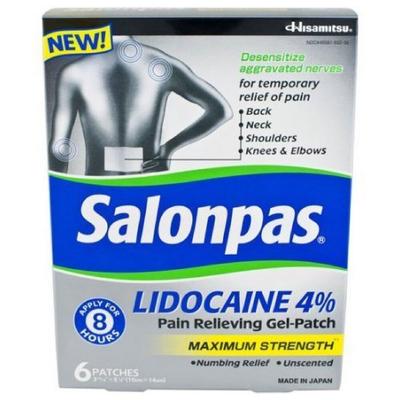 Salonpas Lidocaine Maximim Strength Pain Relieving Gel-patch 6 Ea (pack Of 4)