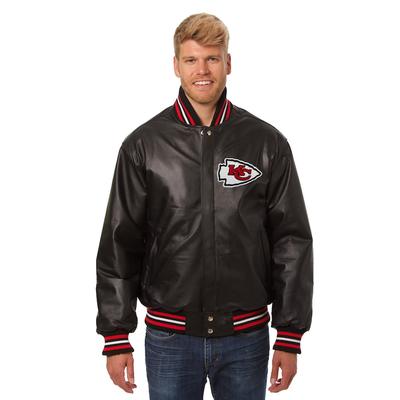 "JH Design Kansas City Chiefs Black Leather Jacket"