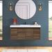 Union Rustic Krishka 48.5" Wall-Mounted Single Bathroom Vanity Set Wood/Marble in Brown | 22.25 H x 48.5 W x 18.75 D in | Wayfair