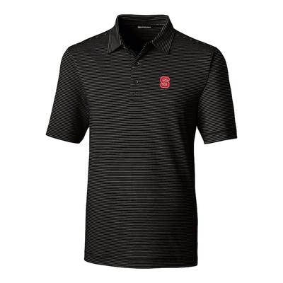 NC State Wolfpack Cutter & Buck Forge Pencil Stripe Polo - Black