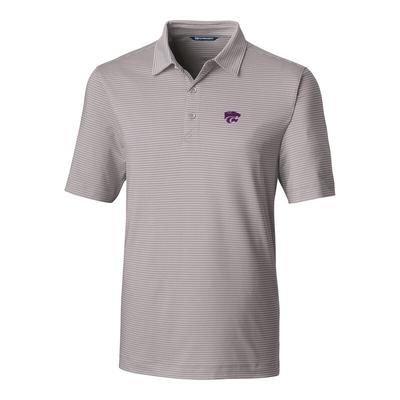 Kansas State Wildcats Cutter & Buck Forge Pencil Stripe Polo - Gray