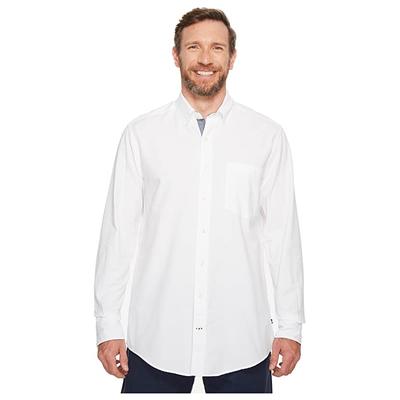 Nautica Big & Tall Big Tall The Hitch Long Sleeve Oxford Woven Shirt (Bright White) Men's Clothing