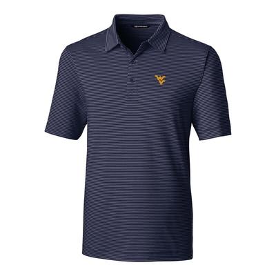 "Cutter & Buck West Virginia Mountaineers Navy Forge Pencil Stripe Polo"