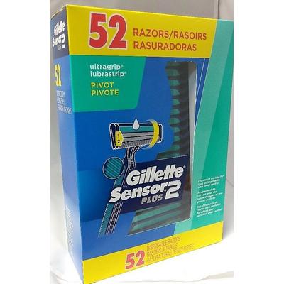 Gillette Sensor 2 Plus Ultra Grip Lubra Strip Pivot 52 Ct. Disposable Razors Box