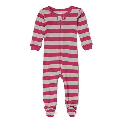 Leveret Girls' Footies - Berry & Chime Stripe Footie - Infant & Toddler