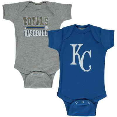 Kansas City Royals Soft as a Grape Newborn & Infant 2-Piece Body Suit - Royal/Gray