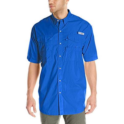 Columbia Standard Men's Bonehead Short-Sleeve Work Shirt, Comfortable and Breathable, Vivid Blue, La