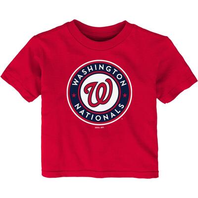 "Infant Red Washington Nationals Team Primary Logo T-Shirt"