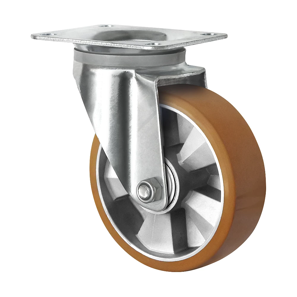 Roulette en PU sur jante en aluminium eurokraft basic