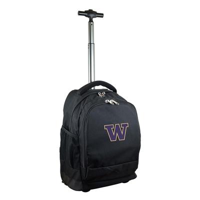 Denco NCAA Washington 19 in. Black Wheeled Premium Backpack